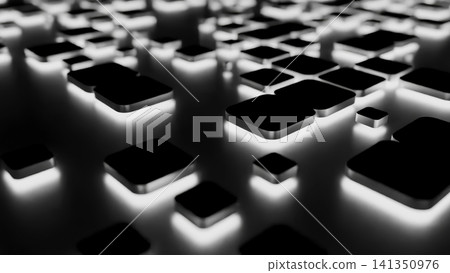 Bright Contrast Interface Design. Illuminated Geometric Panels With Sleek Technology Aesthetic Bright Contrast Interface Design. Illuminated Geometric Panels With Sleek Technology Aesthetic 141350976