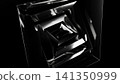 Reflective Frames Spin Into Darkness. Contrasting Monochrome And Polished Surfaces Generate Cinematic Loops 141350999