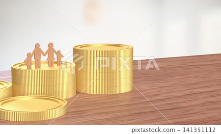 Family Financial Security and Growing Wealth Investment Concept 3d render. Family Financial Security and Growing Wealth Investment Concept 3d render. 141351112