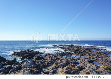 A natural landscape of blue seas woven from rocky cliffs and waves. A natural landscape of blue seas woven from rocky cliffs and waves. 141351209