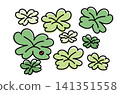 Four-leaf clover illustration set | Lucky charm, spring nature material 141351558