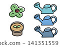 Watering can and sprout gardening material set | Spring gardening tips 141351559