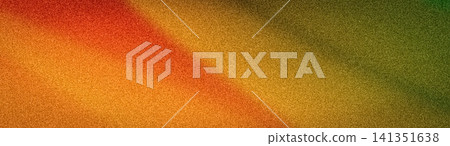 Striking abstract gradient background. Blurred transitions of fiery red, warm orange, golden yellow, and deep green with a trendy grainy texture Striking abstract gradient background. Blurred transitions of fiery red, warm orange, golden yellow, and deep green with a trendy grainy texture 141351638
