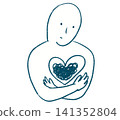 Title: Graphic recording-style illustrations of people struggling with inner conflicts and worries 141352804
