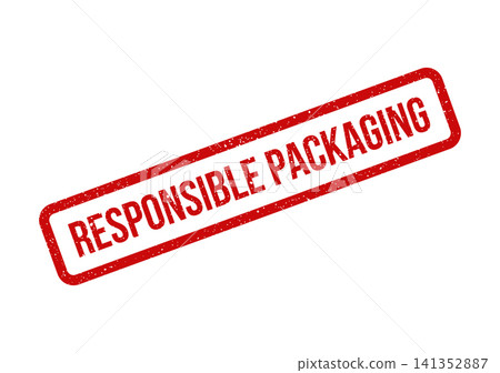 Red grunge rubber stamp mark with RESPONSIBLE PACKAGING text, conveying ethical business practices Red grunge rubber stamp mark with RESPONSIBLE PACKAGING text, conveying ethical business practices 141352887