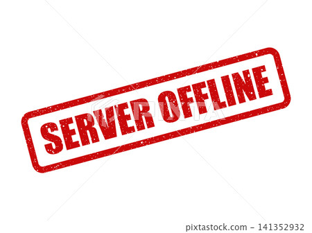 Red grunge rubber stamp providing a crucial alert message that the server is currently offline or unavailable Red grunge rubber stamp providing a crucial alert message that the server is currently offline or unavailable 141352932