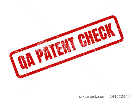 Red grunge rubber stamp showing quality assurance patent check verification process completed Red grunge rubber stamp showing quality assurance patent check verification process completed 141352944