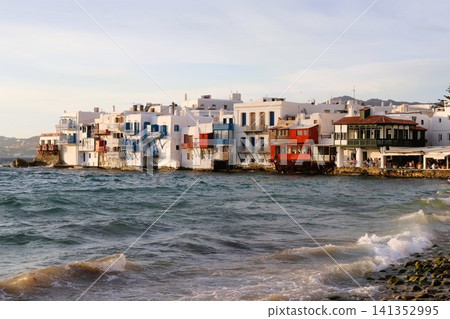 The townscape of Mykonos, the old town, the Aegean Sea, a World Heritage Site, Greece, Europe The townscape of Mykonos, the old town, the Aegean Sea, a World Heritage Site, Greece, Europe 141352995