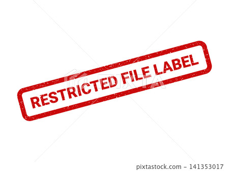 Red grunge stamp identifying a confidential file label for official document security and restricted access 141353017