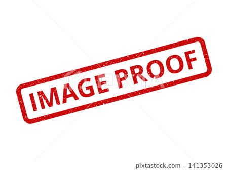 Red grunge stamp mark with text image proof inside a rectangular outline, signifying document verification or approval Red grunge stamp mark with text image proof inside a rectangular outline, signifying document verification or approval 141353026