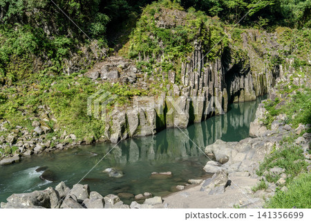 The beautiful columnar jointed gorge of Takachiho Gorge and the Gokase River The beautiful columnar jointed gorge of Takachiho Gorge and the Gokase River 141356699