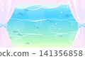 A fantastical background illustration of a room underwater and a cat (for streaming, wallpaper, fantasy) 141356858