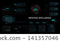 Futuristic AI Technology HUD Interface Vector Illustration video Overlay template 018 141357046