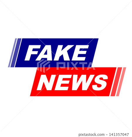 Red FAKE NEWS logo badge 003 Red FAKE NEWS logo badge 003 141357047