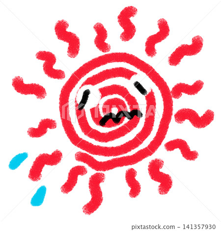 手繪太陽插圖（透明背景/PNG/JPEG） 141357930
