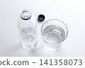 Image of hydration with mineral water and a glass. 141358073