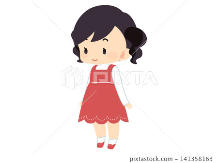 小女孩全身像插圖 小女孩全身像插圖 141358163