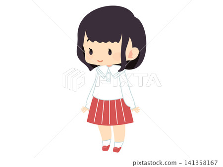 小女孩全身像插圖 小女孩全身像插圖 141358167