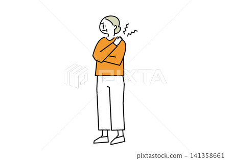 Senior woman holding a shoulder Senior woman holding a shoulder 141358661