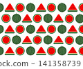 Transparent background material featuring a small watermelon shape pattern. 141358739