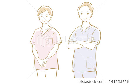 男女護士插圖 男女護士插圖 141358756