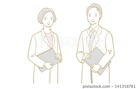 男女醫生的插圖 男女醫生的插圖 141358761
