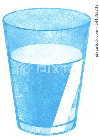 玻璃杯中水的水彩插圖 141359233
