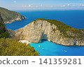 Tourist boat entering the bay on the island of Zakynthos Navajo (Greece). 141359281