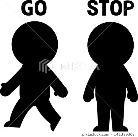 Icons of walking and standing people Icons of walking and standing people 141359302
