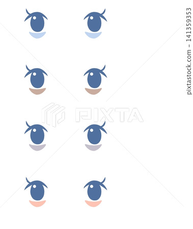 A set of illustrations of blue bear, brown bear, black bear, and red bear eyes. A set of illustrations of blue bear, brown bear, black bear, and red bear eyes. 141359353