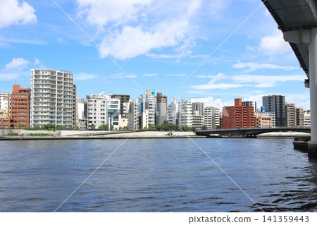 Urban landscape: Sumida River, around Ryogoku. Urban landscape: Sumida River, around Ryogoku. 141359443