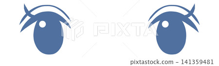 Illustration of eyes with wide double eyelids Illustration of eyes with wide double eyelids 141359481