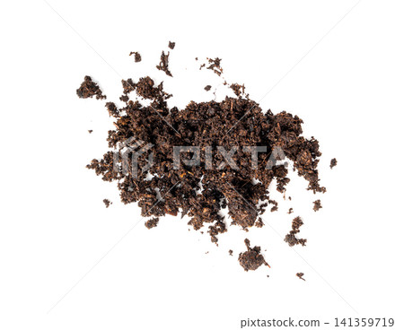 Peat soil isolated, compost pile, brown garden dirt mound Peat soil isolated, compost pile, brown garden dirt mound 141359719