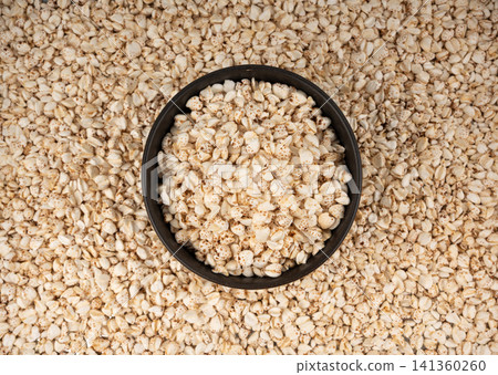 Puffed buckwheat textured background Puffed buckwheat textured background 141360260