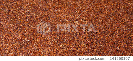 Rooibos tea leaves pattern closeup 141360307