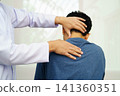 Physical therapy, Asian therapist doctor treat perform pain therapy in hospital. 141360351