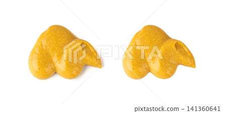 Mustard sauce splash isolated Mustard sauce splash isolated 141360641