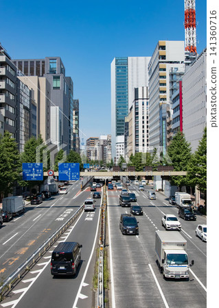 東銀座附近昭和大街的交通狀況 [城市圖片] 141360716