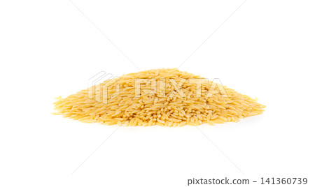 Raw orzo pasta, risoni or kritharaki pile Raw orzo pasta, risoni or kritharaki pile 141360739
