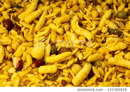 Khatta meetha namkeen textured background Khatta meetha namkeen textured background 141360826