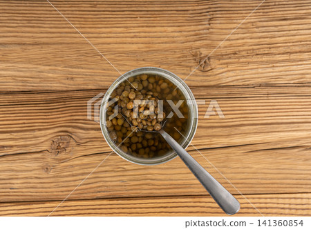 Cooked lentil, boiled green lentils Cooked lentil, boiled green lentils 141360854
