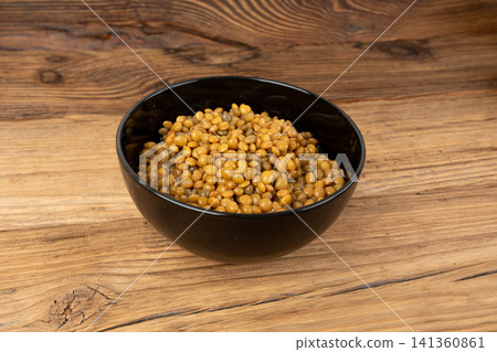 Cooked lentil, boiled green lentils Cooked lentil, boiled green lentils 141360861