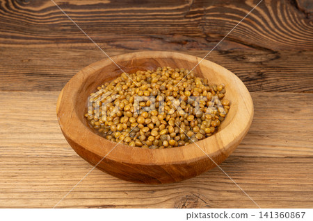 Cooked lentil, boiled green lentils Cooked lentil, boiled green lentils 141360867