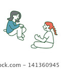 People sitting and talking (vector illustration) People sitting and talking (vector illustration) 141360945