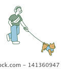A person walking a dog (vector illustration) A person walking a dog (vector illustration) 141360947