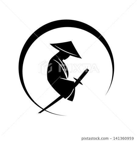 Zen Samurai Silhouette Illustration Zen Samurai Silhouette Illustration 141360959