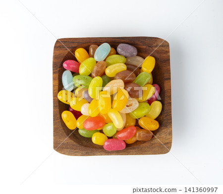Jelly beans gummy candy pile, colorful marmalade pills 141360997