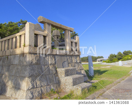 A stone shrine located at "Takasago Mukaijima Daiba" in Hyogo Prefectural Takasago Seaside Park / One of Japan's 100 Best White Sand and Green Pine Landscapes A stone shrine located at "Takasago Mukaijima Daiba" in Hyogo Prefectural Takasago Seaside Park / One of Japan's 100 Best White Sand and Green Pine Landscapes 141361088