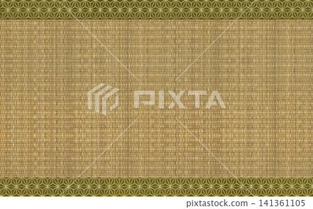 The rush grass tatami mats have changed to an amber color over time, and the tatami borders have a hemp leaf pattern. The rush grass tatami mats have changed to an amber color over time, and the tatami borders have a hemp leaf pattern. 141361105