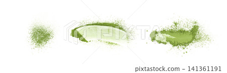 Green clay powder isolated, face mask on white background Green clay powder isolated, face mask on white background 141361191